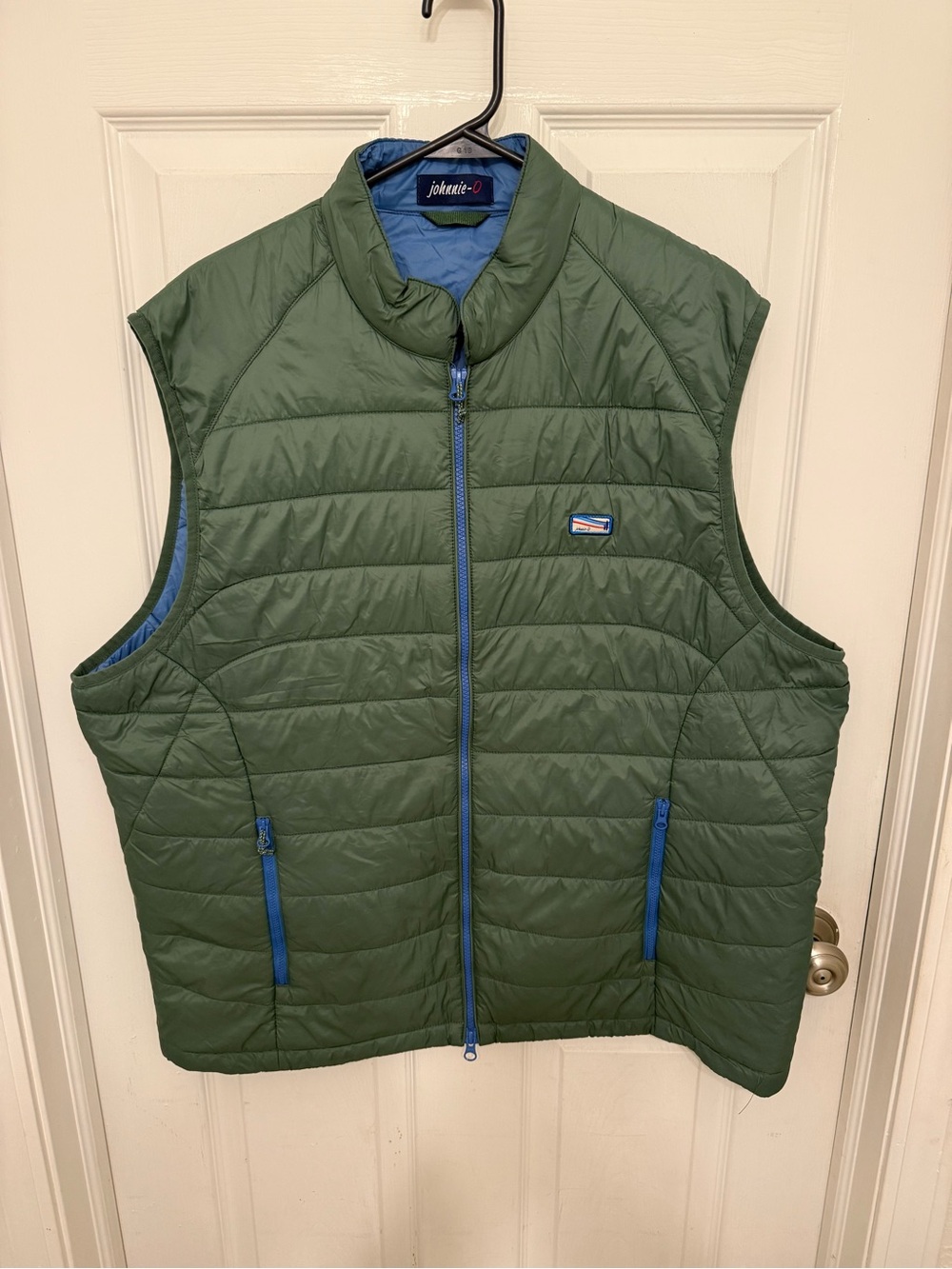 Johnnie-O Hudson Quilted Puffer Vest Sz XL Insulated Lightweight Packable Green